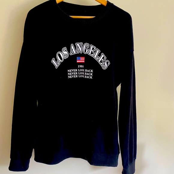 Men drop shoulder flag and letter pullover M - Picture 2 of 7